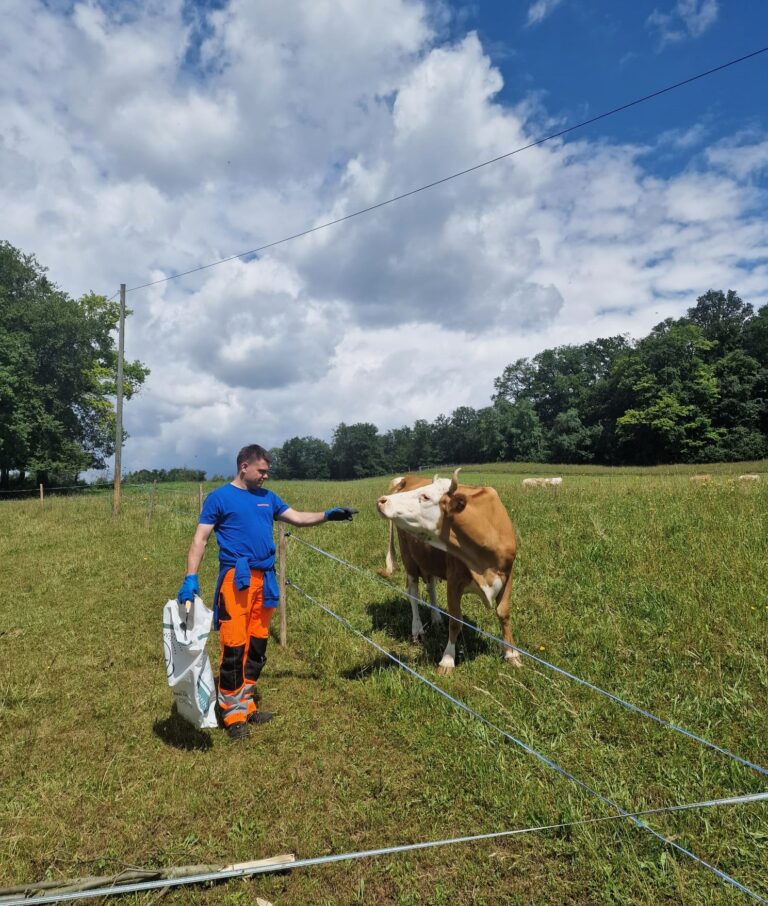 Contreag Mitarbeiter beim Umwelteinsatz am Grüthof 2024